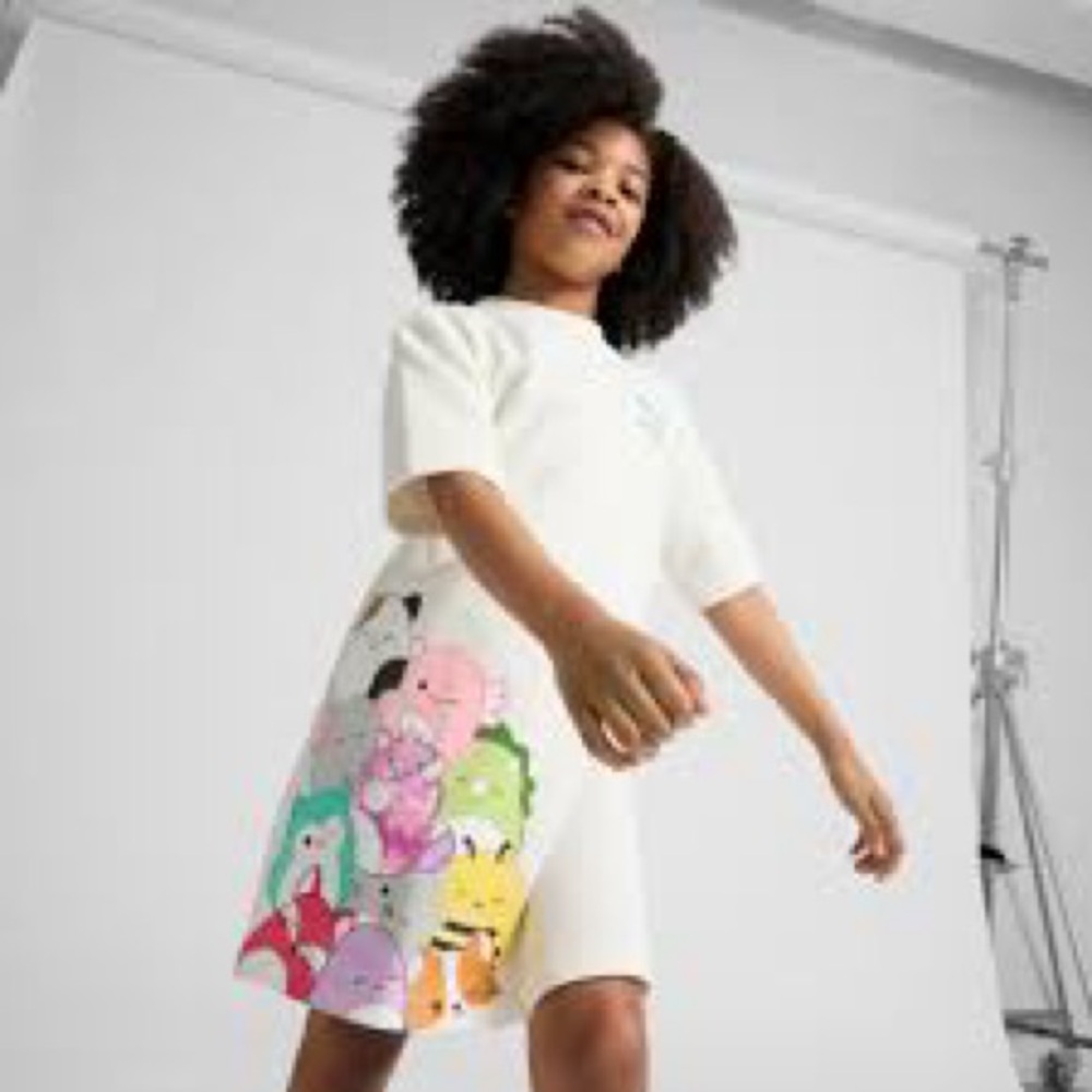 Puma squishmallow Colorful Character Print White T-Shirt Dress